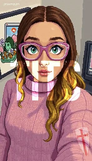 Hypnotic Pixel Art Girl Flashing Loop